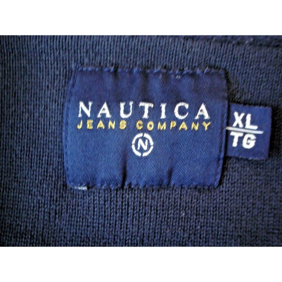 Nautica Jeans Co ¼ Zip Pullover Sweater Embroidered Mens Size XL - Picture 8 of 8